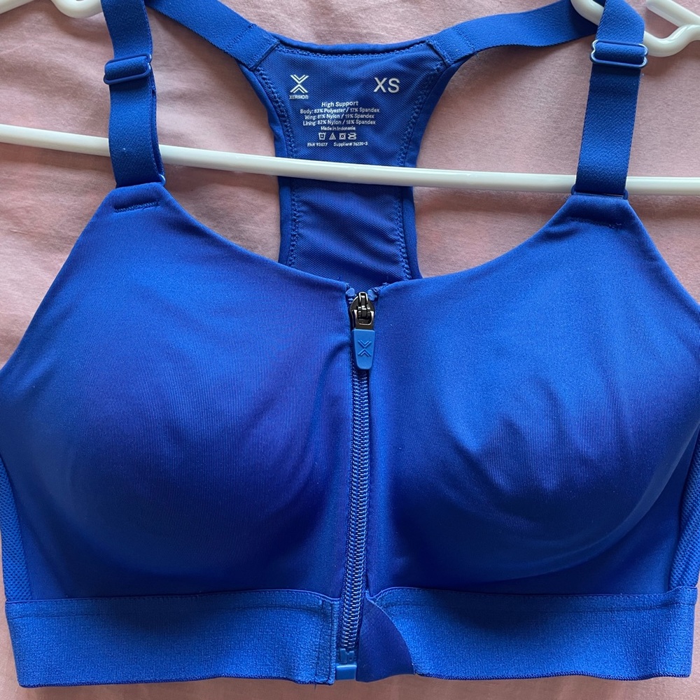 Blue sports bra